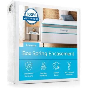 Linenspa Waterproof Protector Box Spring Encasement Twin Size